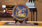 Lucky Deer Wall Decor, Traditional Tibetan Cloisonné Enamel Art, Tibetan Buddhist Symbol of Longevity and Prosperity