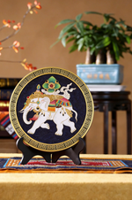 Treasure Elephant – Auspicious Wealth Symbol, Handmade Metal Thread Wall Sculpture, Asian Feng Shui Decor