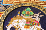 Treasure Elephant – Auspicious Wealth Symbol, Handmade Metal Thread Wall Sculpture, Asian Feng Shui Decor