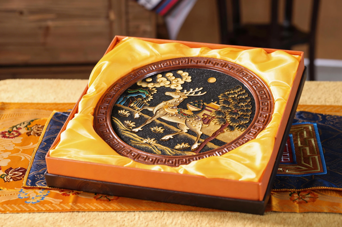 Lucky Deer Wall Decor, Tibetan Buddhist Symbol of Longevity and Prosperity, Tibetan Folk Craft