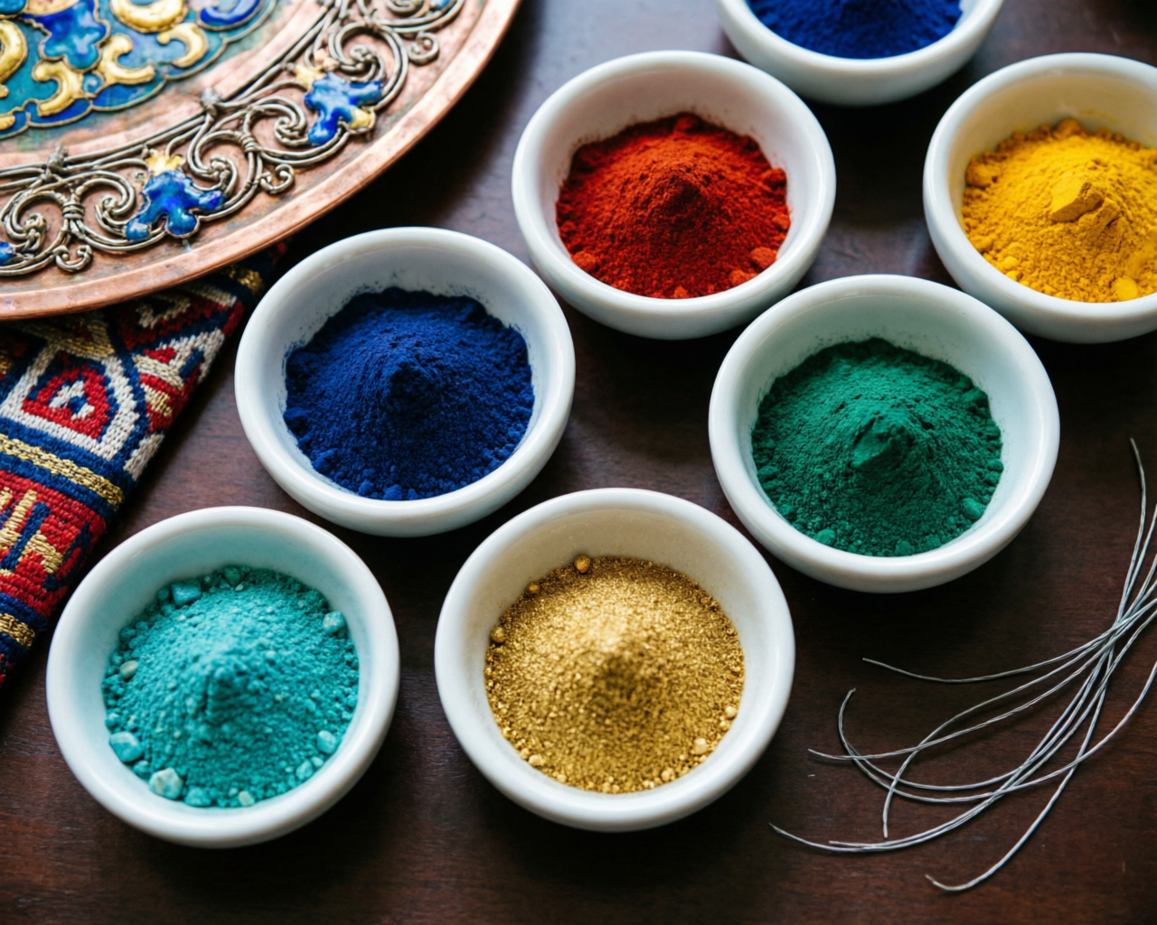 Traditional mineral pigments and craft materials